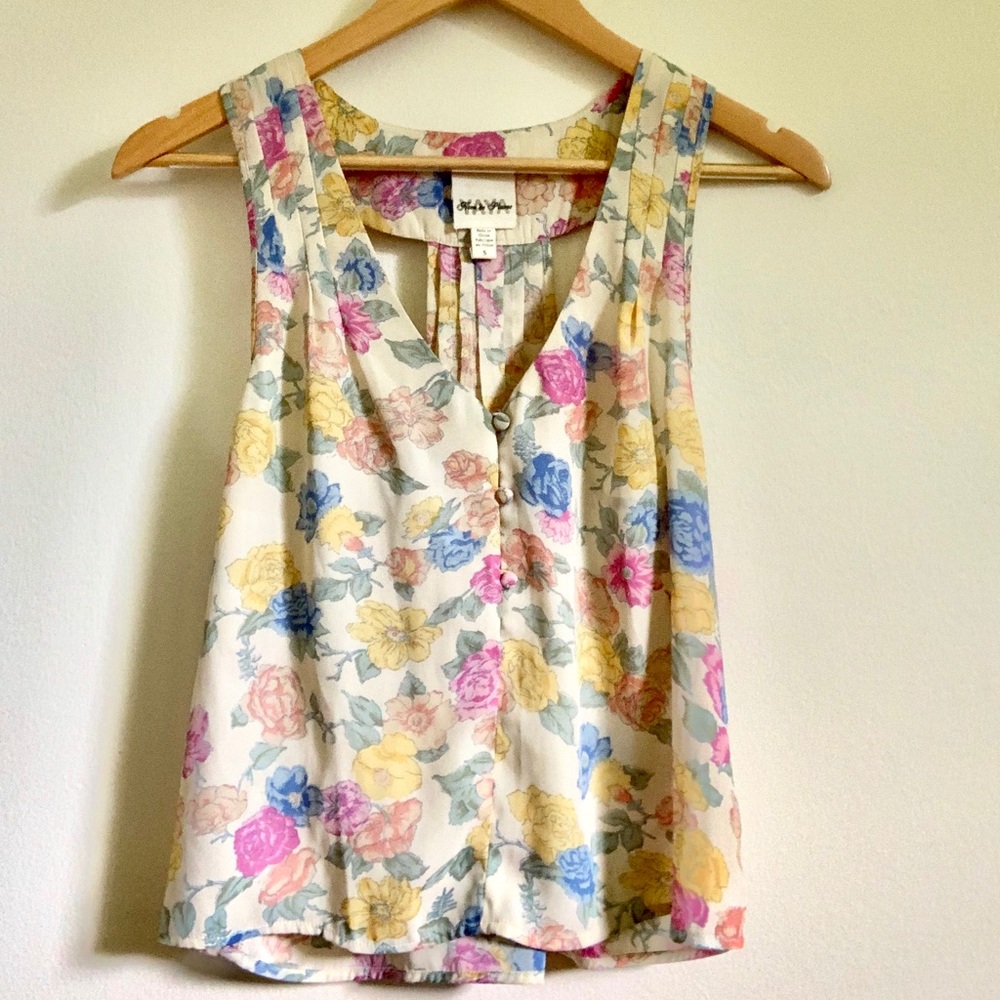 Flowing Floral Tank Blouse Small